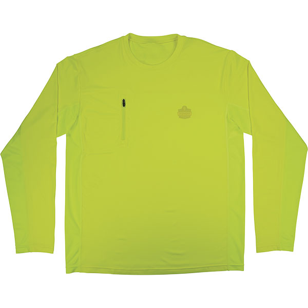 Ergodyne 12145 Chill-Its Cooling Long Sleeve Sun Shirt with UV Protection Elements Lime XL 12145