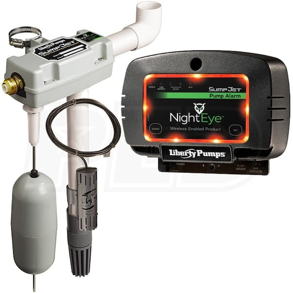 LIBERTY LIBERTY SJ10A-EYE Water-Powered Back-Up Sump Pump with NightEye Wireless Pump Alarm