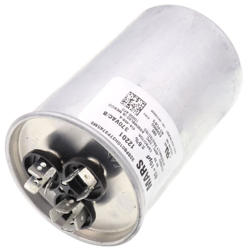 MARS 12201 Blue Box Dual Round Run Capacitor 80/10 MFD 370V