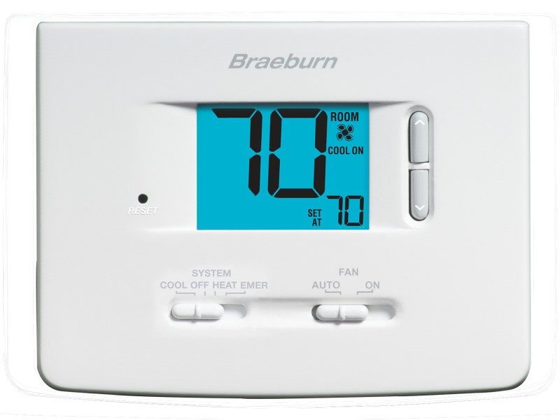 Braeburn 1220NC 2 Heat/1 Cool Non-Programmable Thermostat - Builder Series, replacement for 1220A