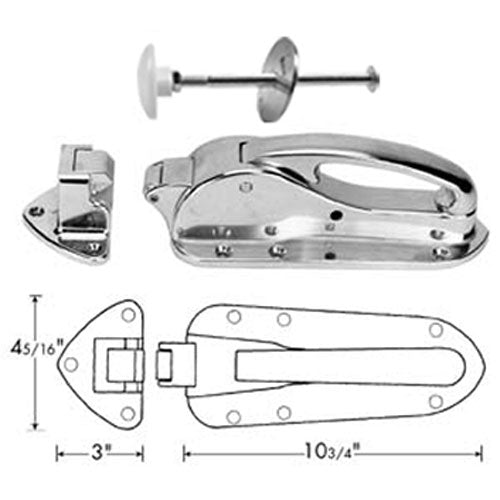 LATCH , CHROME,W/FL STRIKE/IR for Premco PR102F61/2G