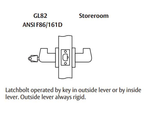 ARROW Arrow GL82-SR-26D-IC Storeroom Cylindrical Lever Lock Sierra Lever (SFIC Less Core)