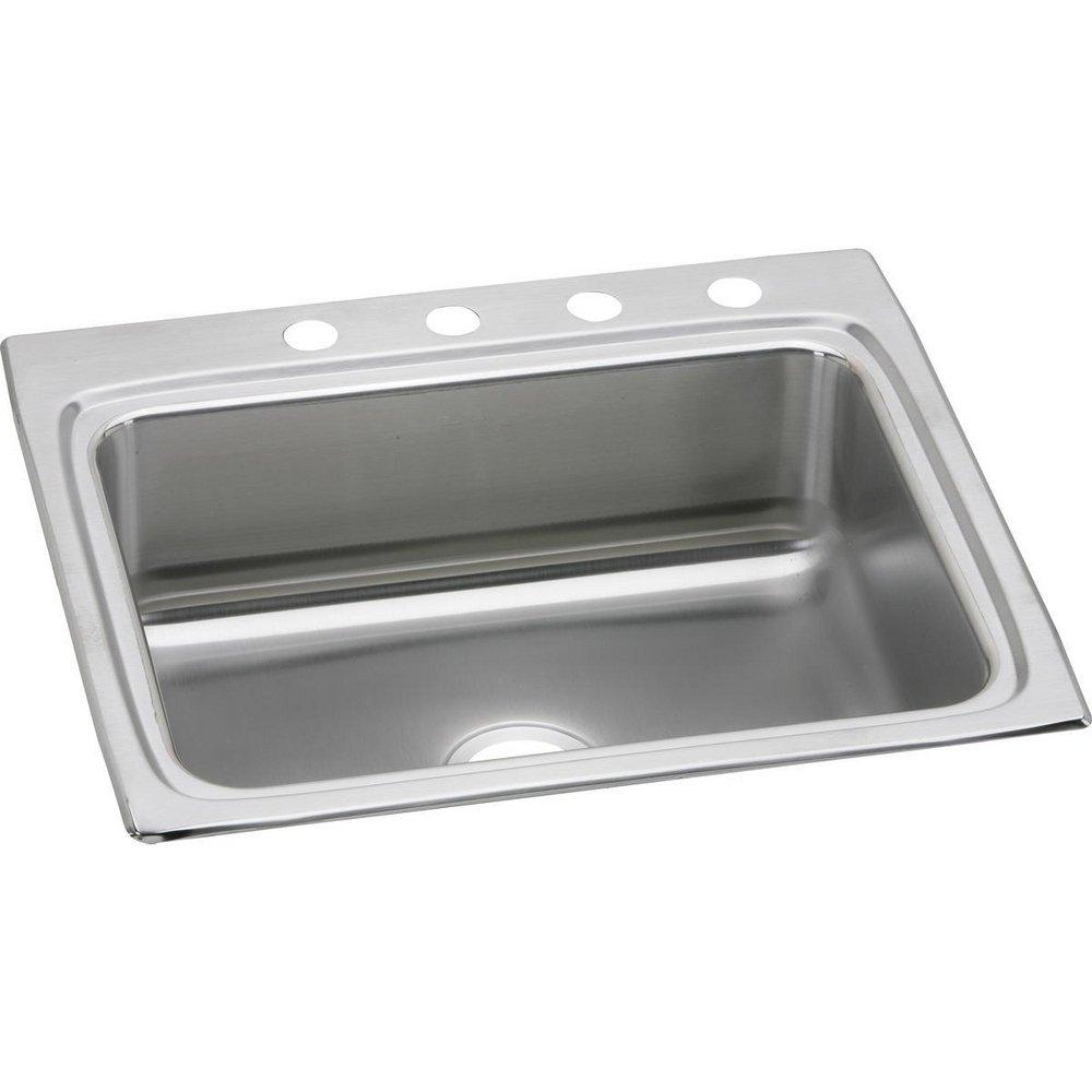 Elkay LR25221 Lustertone 25 x 22 in 1 Hole Stainless Steel Single Bowl Drop-In Sink