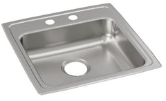 Elkay LRAD1919502 Lustertone Classic Stainless Steel 19-1/2 x 19 x 5 2-Hole Single Bowl Drop-in ADA Sink