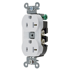 Hubbell 5352AW White 20A 125V Duplex Receptacle Heavy Duty Industrial Series