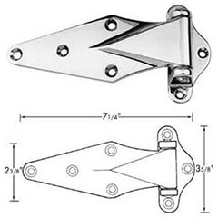 HINGE 7 1/4 inches PACK KAS11071000040 for Kason 11071000040