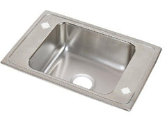 Elkay PSDKAD2517552 Celebrity Stainless Steel 25 x 17 x 5-1/2 2-Hole Single Bowl Drop-in Classroom ADA Sink