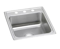 Elkay LRAD2022453 Lustertone Classic Stainless Steel 19-1/2 x 22 x 4-1/2 3-Hole Single Bowl Drop-in ADA Sink