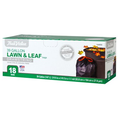 True Value 1221748 Lawn & Leaf Trash Bags 39-Gal 18-Ct.