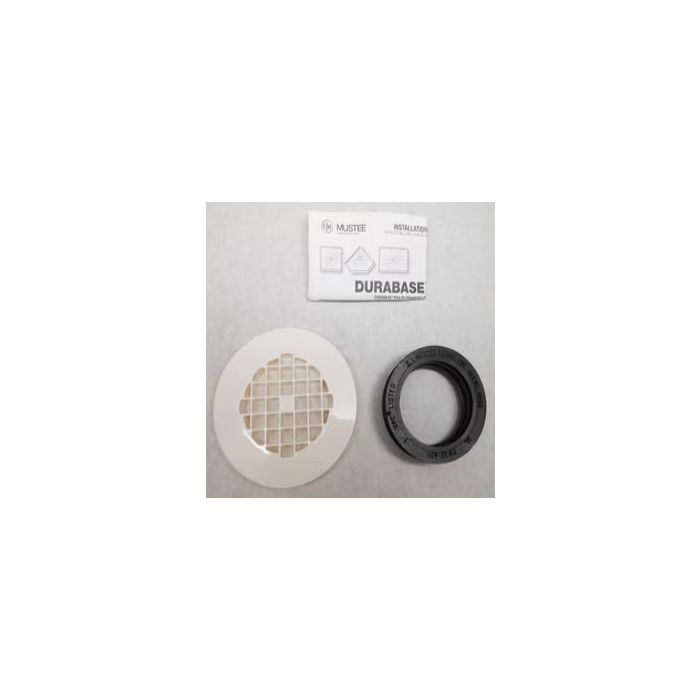 Mustee 42.602A Drain Seal & Circle Strainer, White