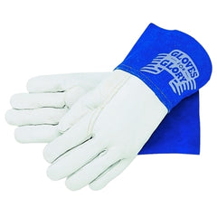 MCR Safety 4850XL Welding Gloves Wing Thumb Gauntlet Cuff Premium White Goatskin XL Glove Size 1 PR