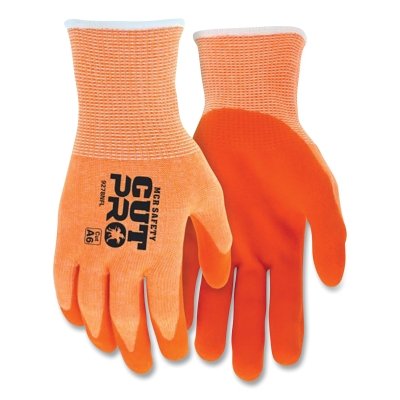 Mcr Safety 92730HVXXL Cut Pro 13 Gauge Hypermax Cut, Abrasion and Puncture Resistant Work Gloves, Sandy Nitrile Foam, 2X-Large, HV Orange