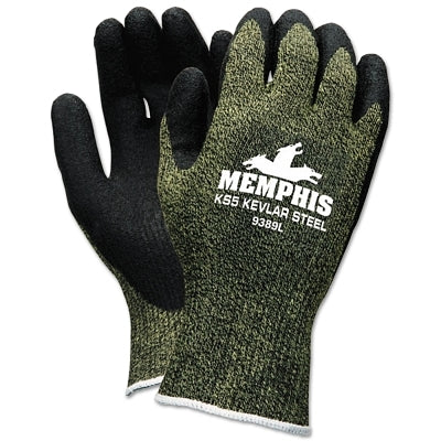 MCR Safety 9389L KS-5 Kevlar Stainless Steel 13 Gauge Mens Gloves with Latex Dip Palm and Fingers Black Large 1-Pair