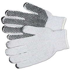 MCR Safety 9650LM PVC Dot String Knit Gloves Large Natural 1-Sided Dots