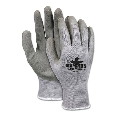 MCR Safety 9688S NXG Work Gloves, 10 Gauge Cotton Polyester, Gray Latex Palm/Fingertips