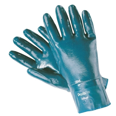 MCR Safety 9786L Predalite Nitrile Rubber Fully Coated Gloves with PVC Safety Cuffs Large