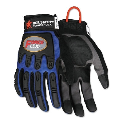 MCR Safety B100XL ForceFlex Clarino Synthetic Leather Gloves Adjustable Wrist Closure X-Large Blue Black 1-Pair