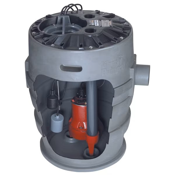 Liberty Pumps P372LE51/A2-EYE 1/2 HP Sewage Pump System - 115v - 2 Discharge - 21 x 30 Basin w/ ALM-2-EYE