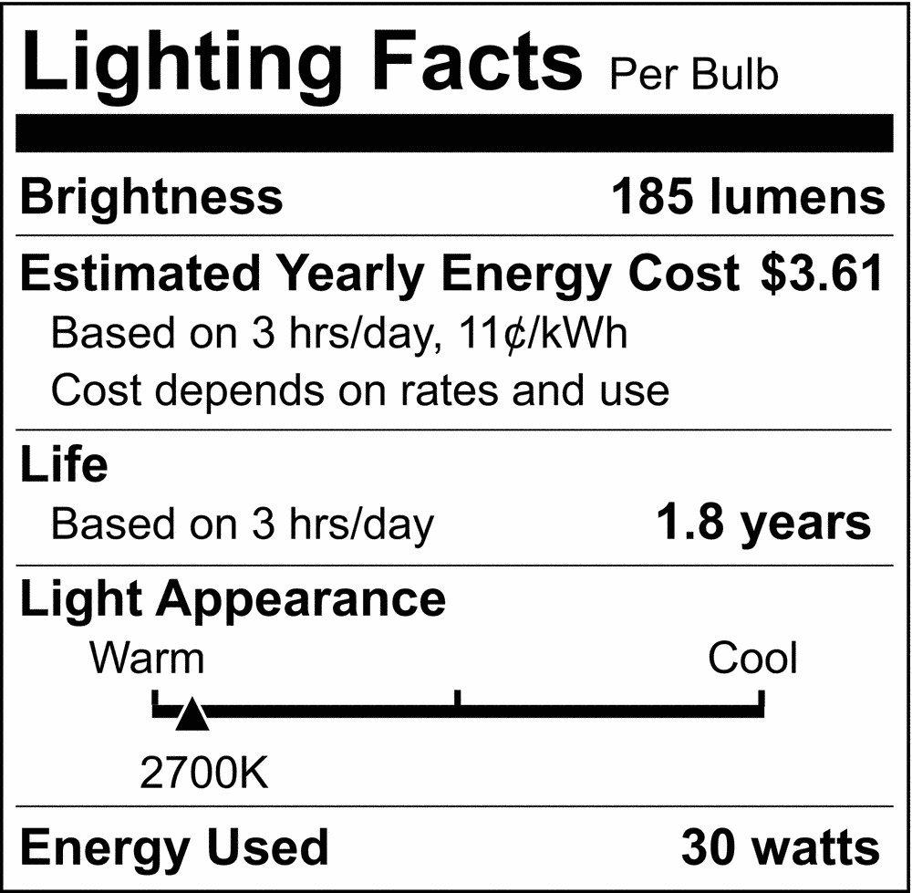 SATCO S2810 R Series 30 W Dimmable Incandescent Medium E-26