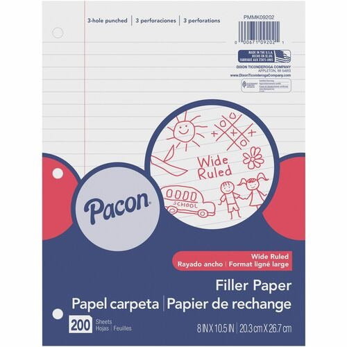 PACON Pacon PACMMK09202 Wide-ruled Filler Paper 200 Sheets