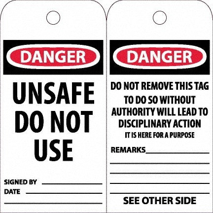 ACCUFORMNMC Accuformnmc RPT34CST Danger Accident Prevention Tag