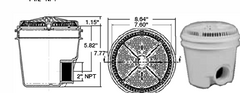 Pentair 500115 Main Drain 8 112gpm 2Side Port Replacement MPN