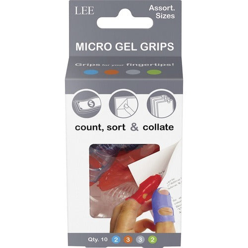 LEE Lee LEE61410 Gel Finger Grips Assorted Sizes 10 Pack