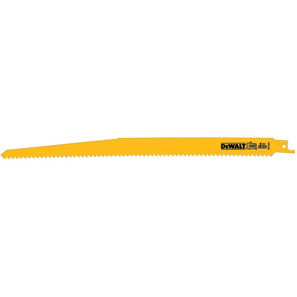 DEWALT DW4804BZ Dewalt 12In 6 Tpi Wood Cutting Bi-Metal Reciprocating Saw Blade, 100Pk