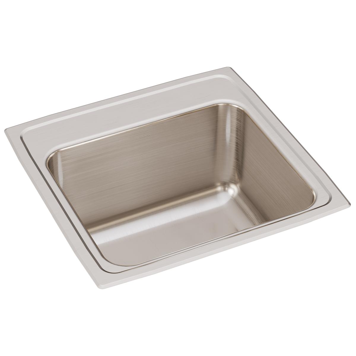 Elkay DLR1919100 Lustertone Classic Stainless Steel 19-1/2 x 19 x 10-1/8 Single Bowl Drop-in Laundry Sink