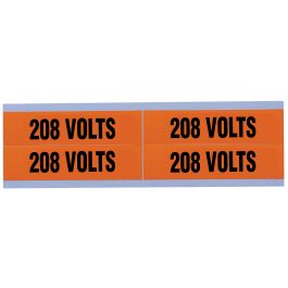 Ideal 44-355 Medium Conduit and Voltage Marker 208 Volts Bright Orange Vinyl-Impregnated Cloth