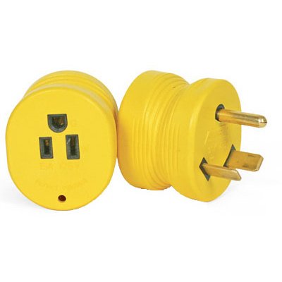 TRUE VALUE 55233 Camco RV PowerGrip Electric Adapter, 30A Male to 15A Female