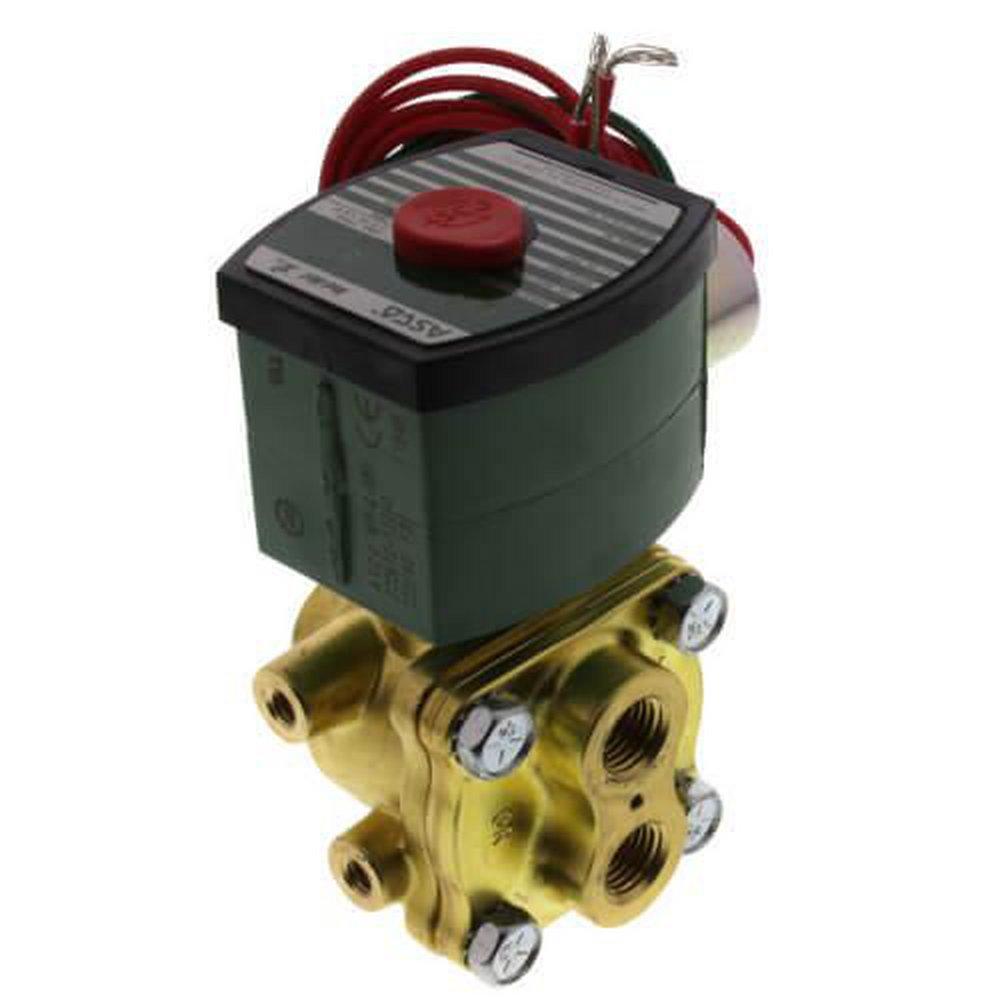 Asco Pneumatic Controls EF8342G1 Series 8342 120V Solenoid Valve 125 psi 6.35 inches Brass