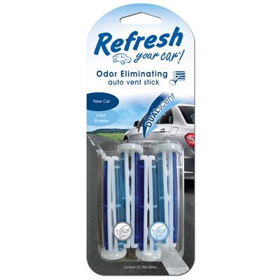 True Value 09578 Refresh Car Air Freshener Vent Stick New Car/Cool Breeze Scent 4-Pk.