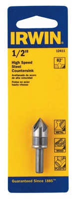IRWIN Irwin 12411 Countersink Drill Bit 1/2 in 82 Deg Hss 5 Flute