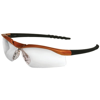 MCR Safety DL210AF DALLAS Protective Eyewear Clear Lens Anti-Fog Nuclear Orange Frame