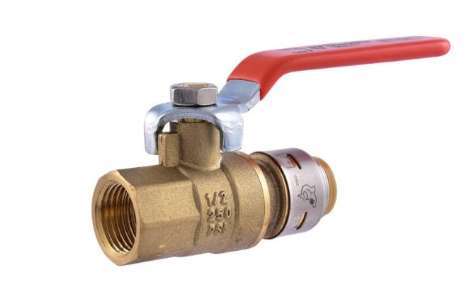 SharkBite UR22182 Max Brass Push Ball Valve with FNPT Connector