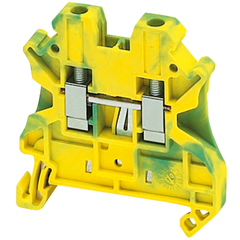 Schneider Electric NSYTRV42PE Square D 4 mm 2-Point Green/Yellow 26 to 10 AWG Solid/Stranded Copper Screw Terminal Block