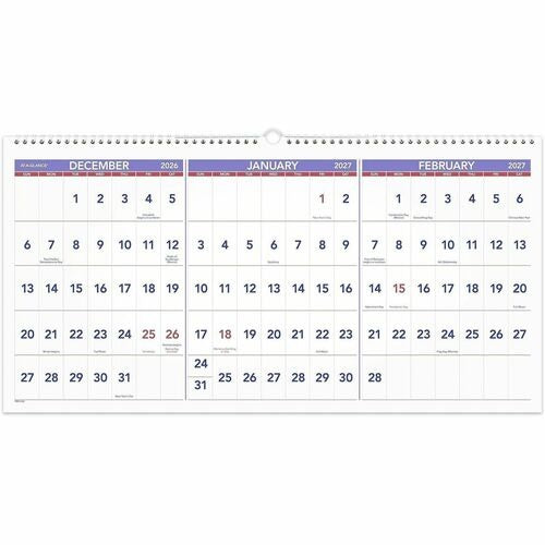 AT-A-GLANCE At-a-glance AAGPM1428 Horizontal Wall Calendar 15 Month
