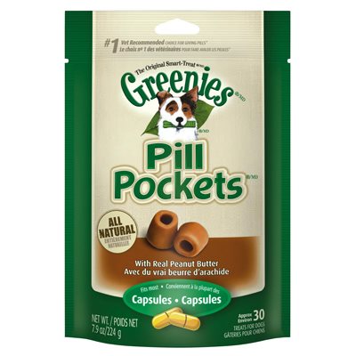 TRUE VALUE 10128 Greenies Pill Pocket Dog Treats Capsule Peanut Butter 7.9 oz.