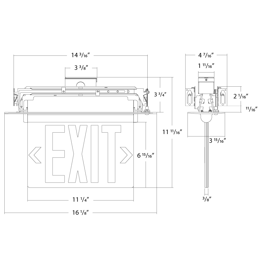 RAB Rab ELX Edge-Lit Exit Sign 4.5W (Single Face) ELX