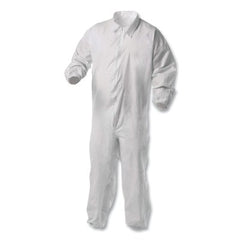 Kimberly-Clark Professional 38929 KleenGuard A35 Economy Liquid & Particle Protection Coveralls, Zipper Front/Elastic Wrists/Ankles, White, XL