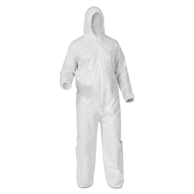 Kimberly-Clark Professional 38937 KleenGuard A35 Economy Liquid & Particle Protection Coveralls Zipper Front Elastic Wrists Ankles Hood Medium