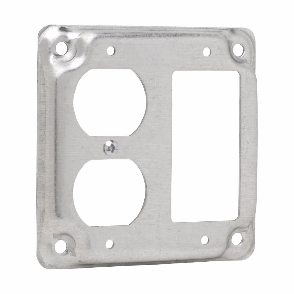 Crouse-Hinds TP517 4 Square Surface Cover, Duplex Receptacle/GFCI Receptacle, 1/2 Raised, 5.5 Cubic Inch Capacity