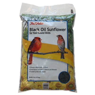 TRUE VALUE B115905 Black Oil Sunflower Bird Seed, 5-Lbs.