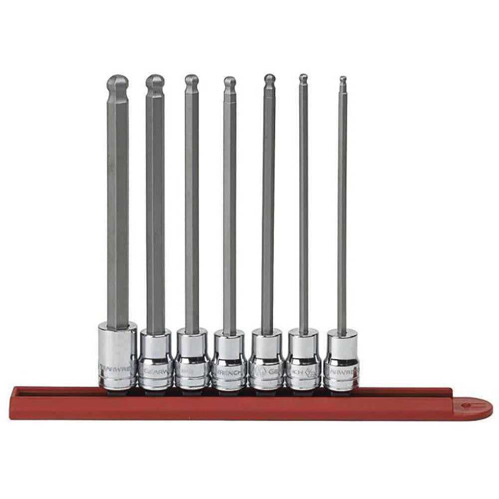 GEARWRENCH Gearwrench 80574 Ball Hex Bit Socket Set 3/8 Drive 7pc