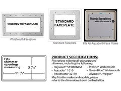 SimPoolTec AGWM-H Above Ground Skimmer Plug | 11-1/2 x 5-3/16 | Widemouth Faceplate