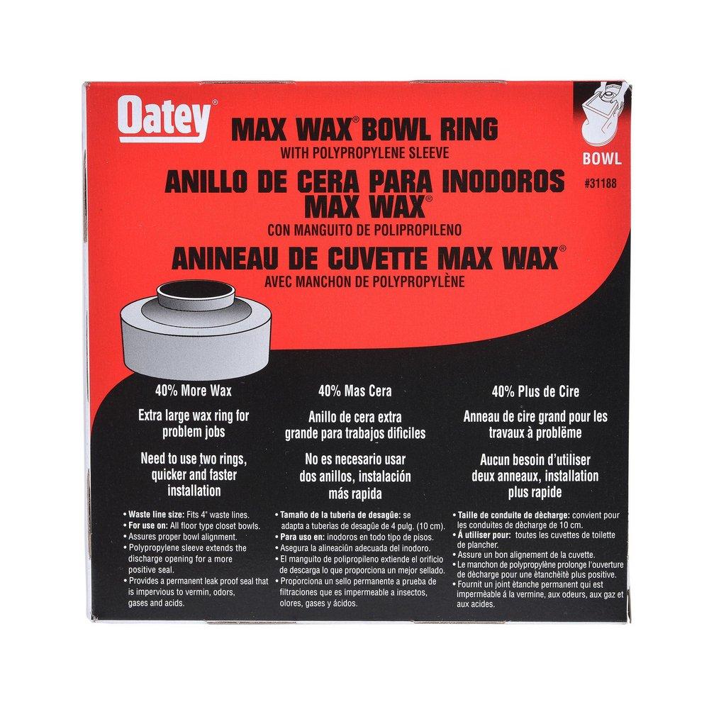 Oatey 31188 MaxWax Wax Ring with Horn for 3 or 4 in Waste Lines