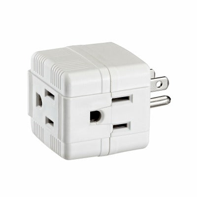 LEVITON Leviton Mfg Co R56-00692-00W Grounding Cube Tap Adapter