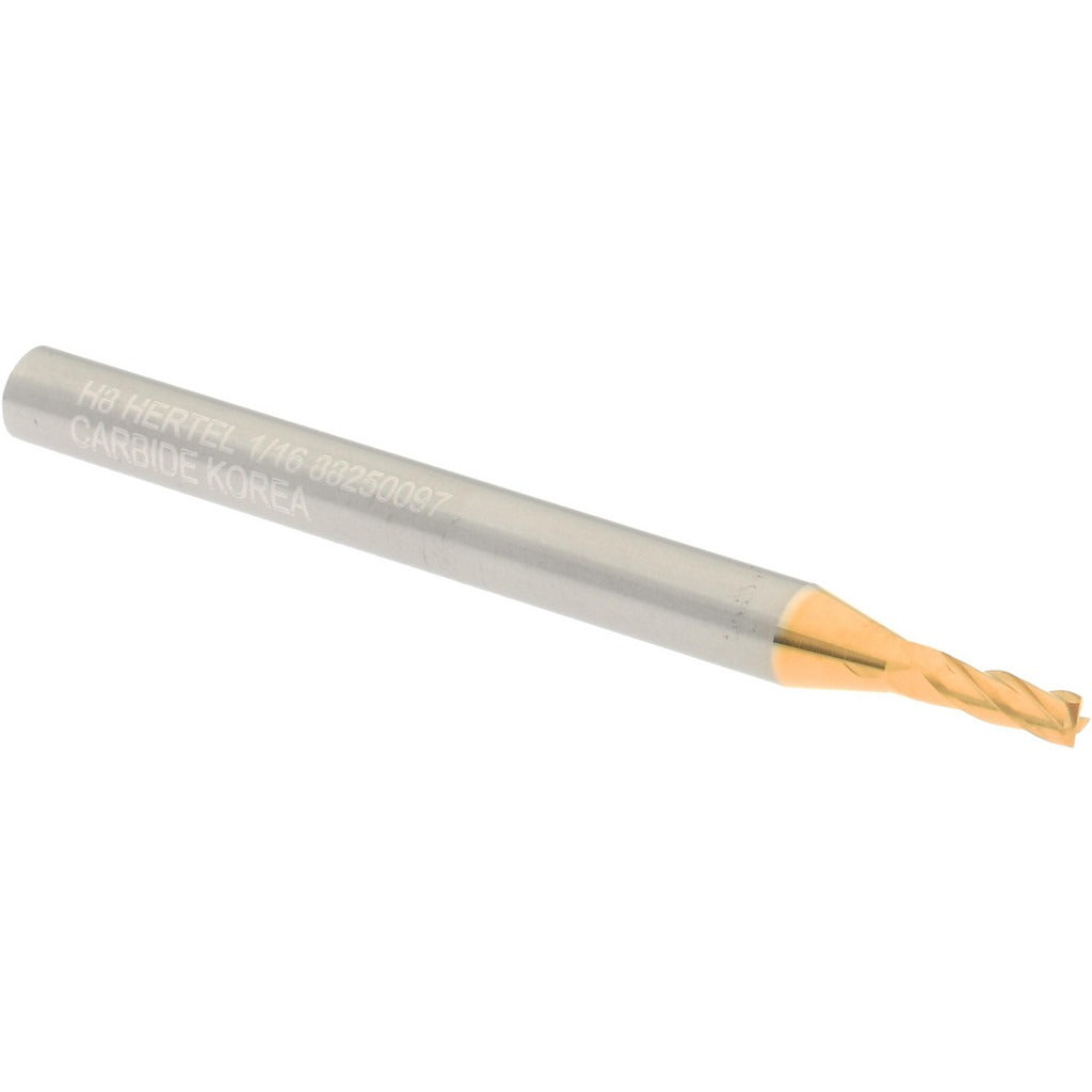HERTEL Hertel 750324 Square End Mill 1/16 Inch 4 Flute Carbide