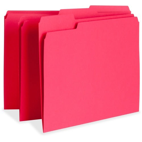 BUSINESS SOURCE Business Source BSN65776 File Folder Letter 1/3 Cut Red 100BX